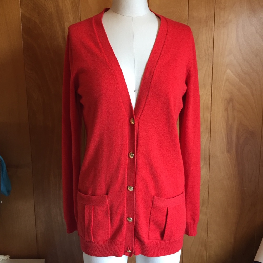 Blood Orange Long Cardigan Banana Republic Wool